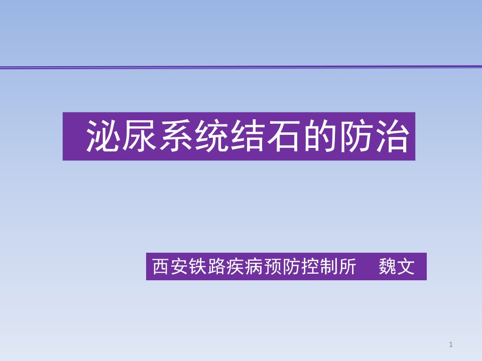 泌尿系统结石的防治课件ppt幻灯片