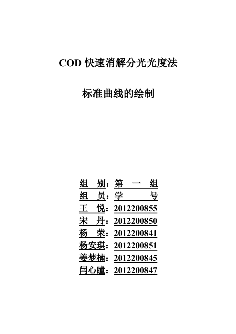 COD快速消解分光光法