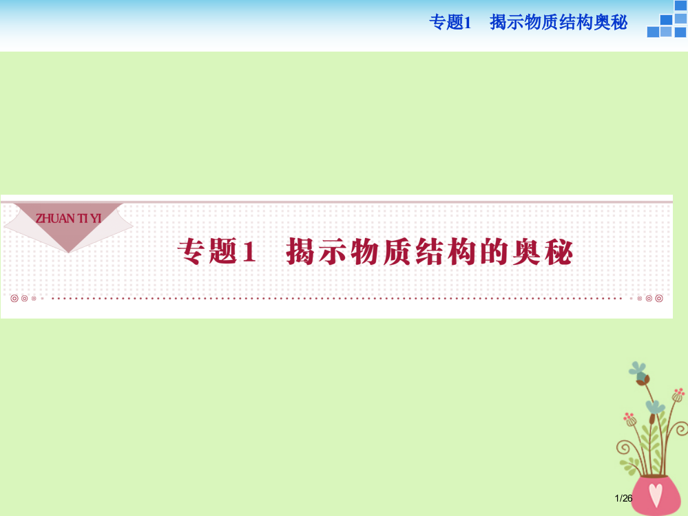 高中化学专题1揭示物质结构的奥秘省公开课一等奖新名师优质课获奖PPT课件