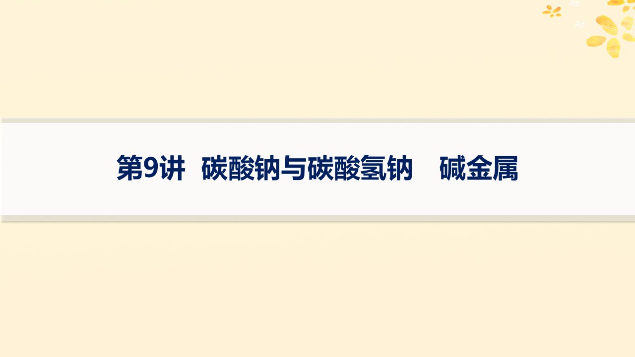 适用于新高考新教材备战2025届高考化学一轮总复习第3章金属及其化合物第9讲碳酸钠与碳酸氢钠碱金属课件