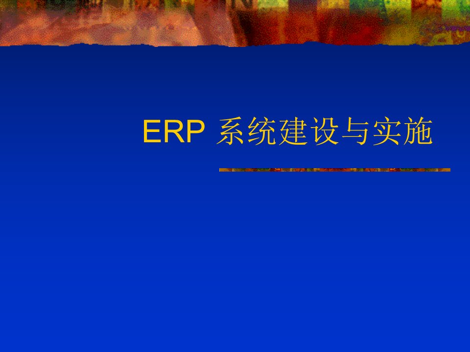 ERP系统建设与实施