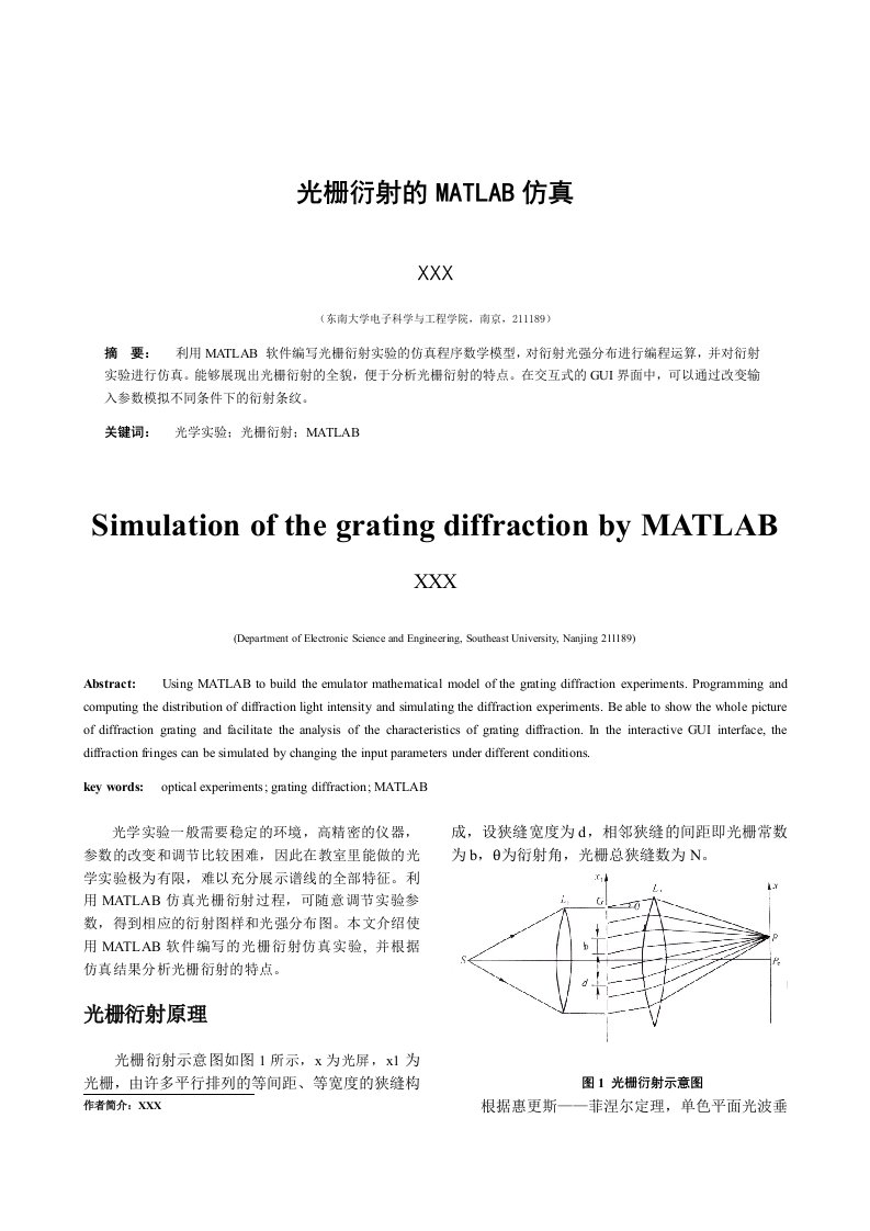 光栅衍射MATLAB仿真