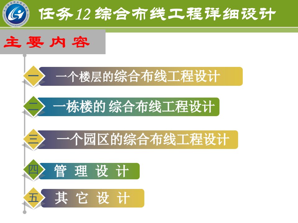 综合布线技术项目教程（第3版）任务12综合布线工程详细设计