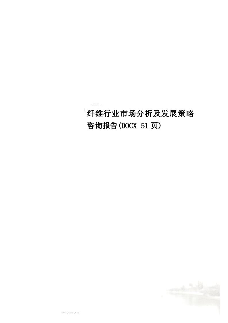 纤维行业市场分析及发展策略咨询报告(docx