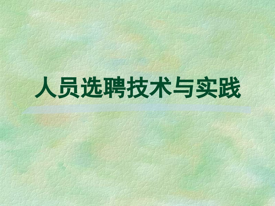 日化行业人员选聘技术与实践