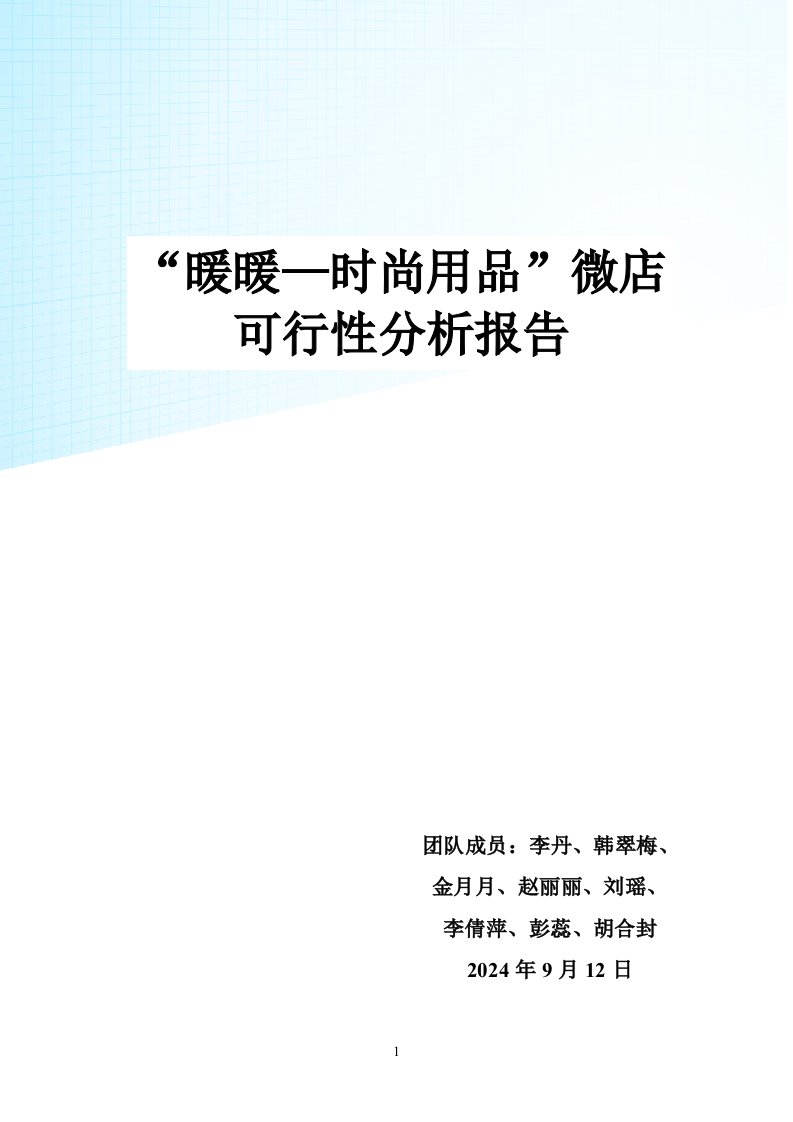 暖暖时尚用品微店可行性分析报告