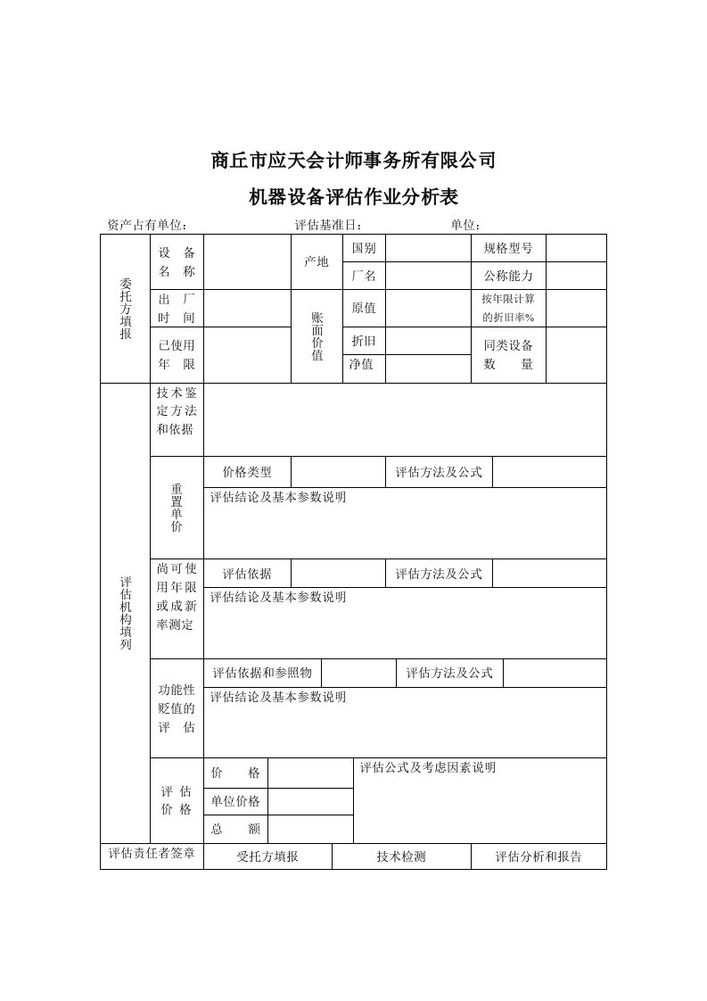 【管理精品】机器设备作业分析表