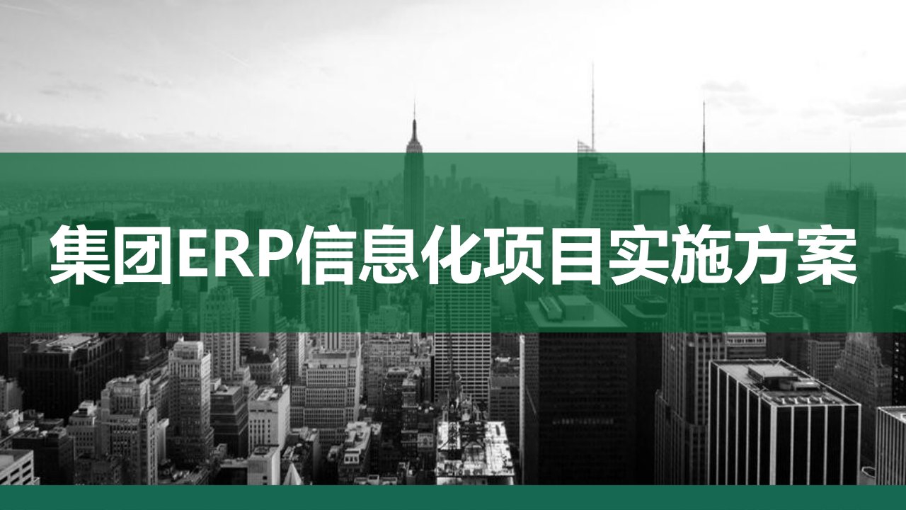 智慧城市解决方案—集团ERP信息化项目实施方案