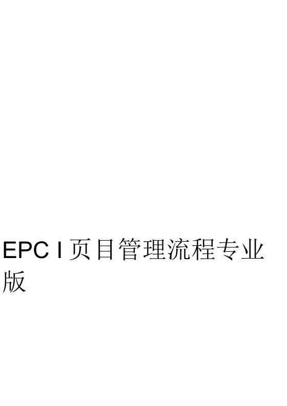 EPC项目管理流程专业版