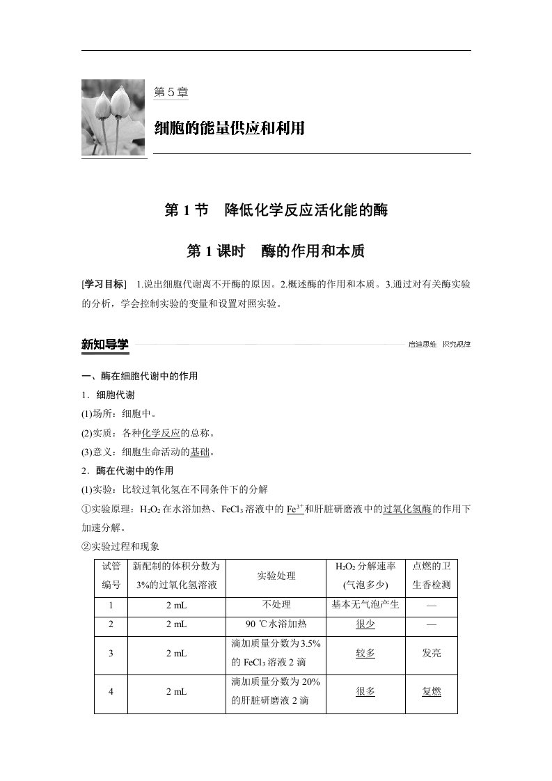 18-19版-5.1.1酶的作用和本质（步步高）