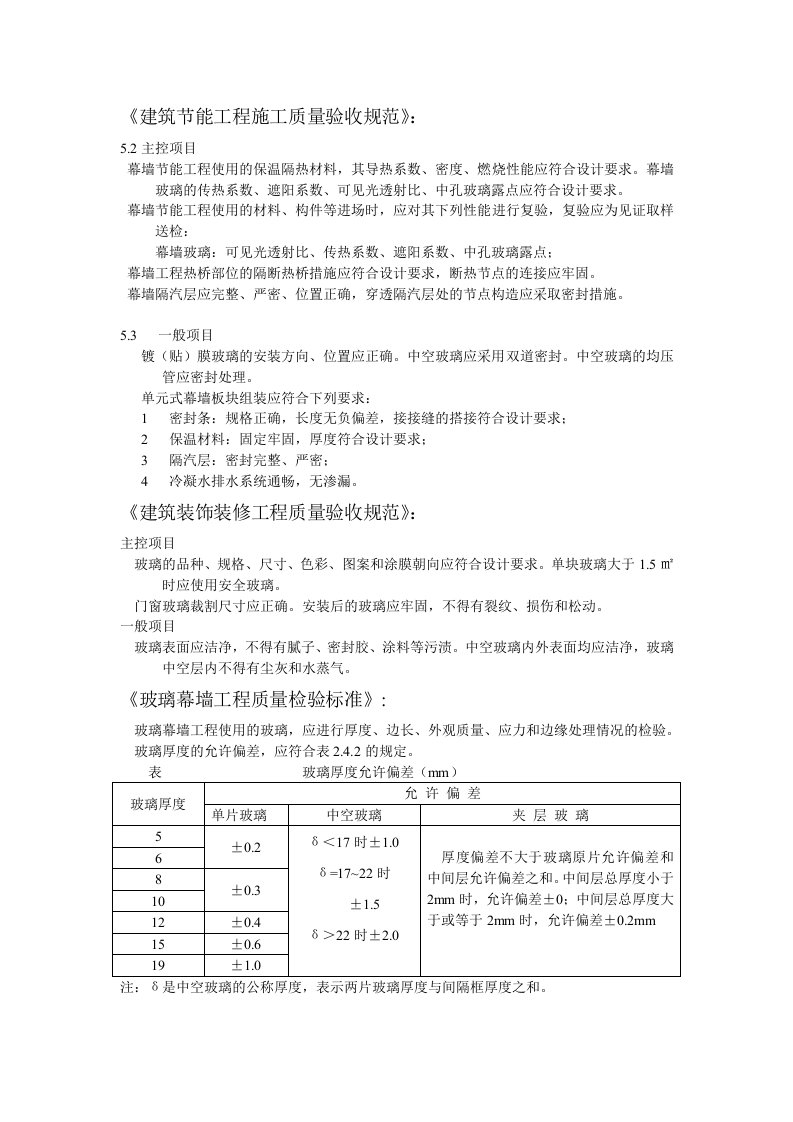 玻璃幕墙工程质量检验标准