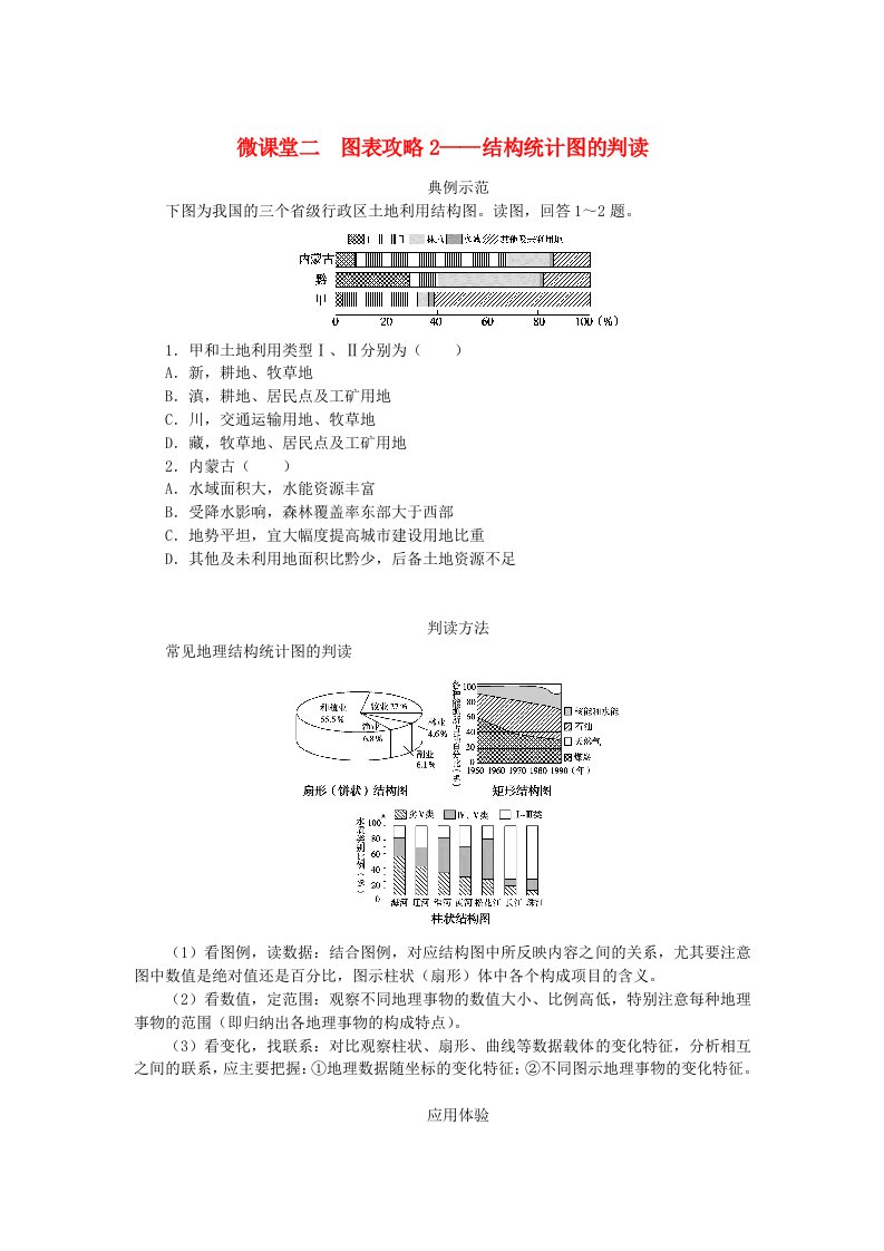 新教材2023版高中地理微课堂二图表攻略2__结构统计图的判读新人教版选择性必修3