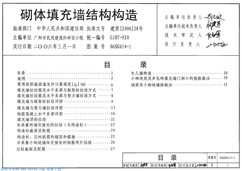 06SG614-1砌体填充墙结构构造.pdf