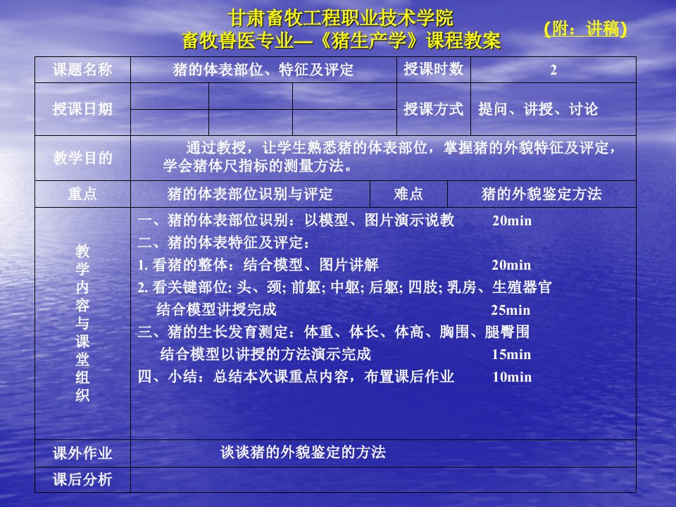 畜牧兽医专业猪生产学电子教案汇总ppt课件