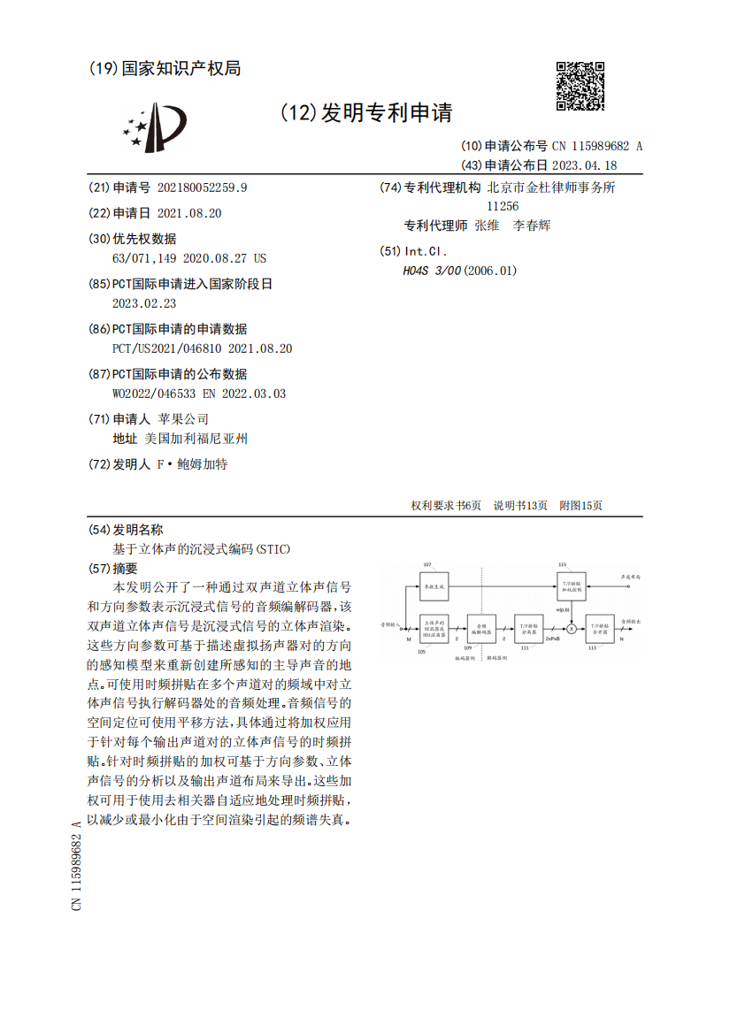 基于立体声的沉浸式编码（STIC）