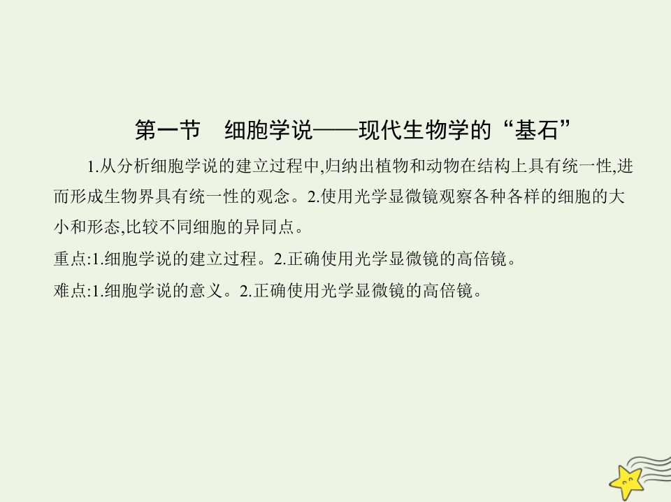 2022年新教材高中生物第二章细胞的结构和生命活动第一节细胞学说__现代生物学的“基石”课件苏教版必修1