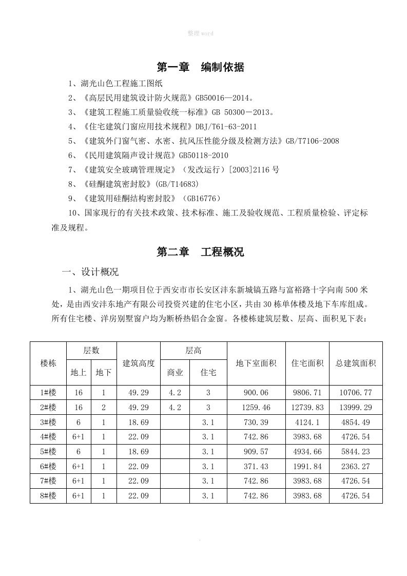 铝合金门窗安装工程施工方案