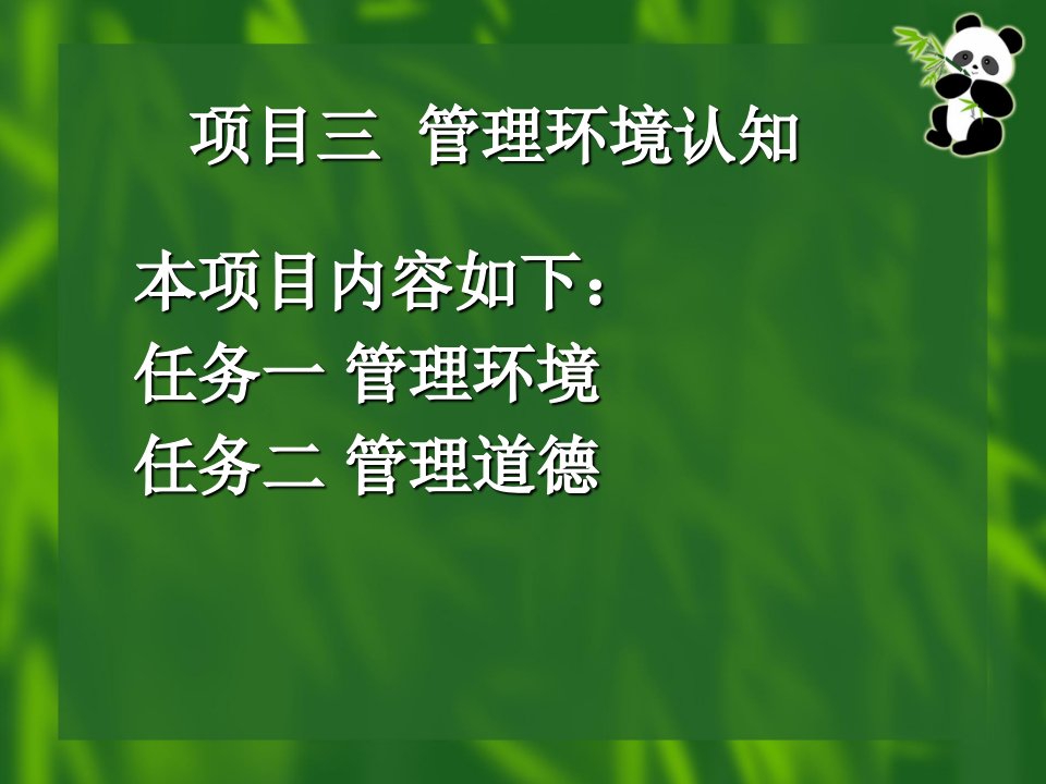 管理学基础与应用课件项目三管理环境认知