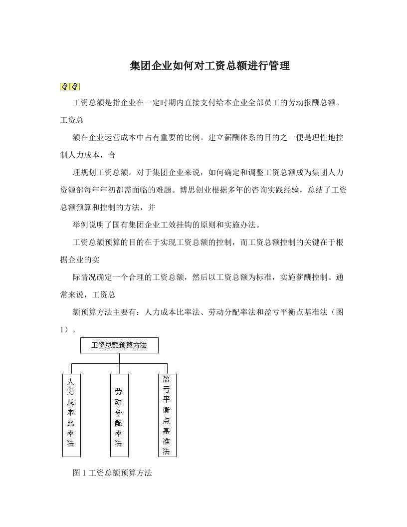 集团企业如何对工资总额进行管理