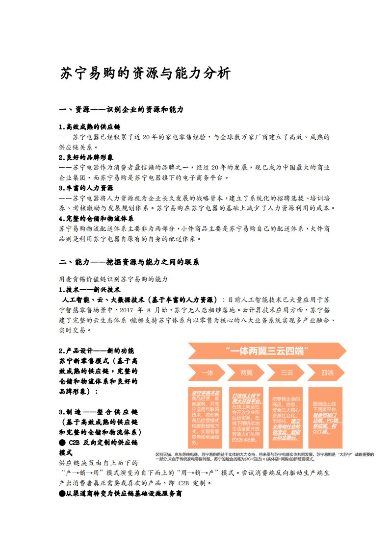 苏宁易购的资源与能力分析