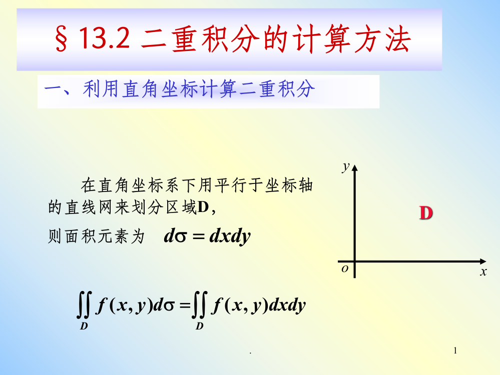 微积分x13-2二重积分的计算方法PPT课件