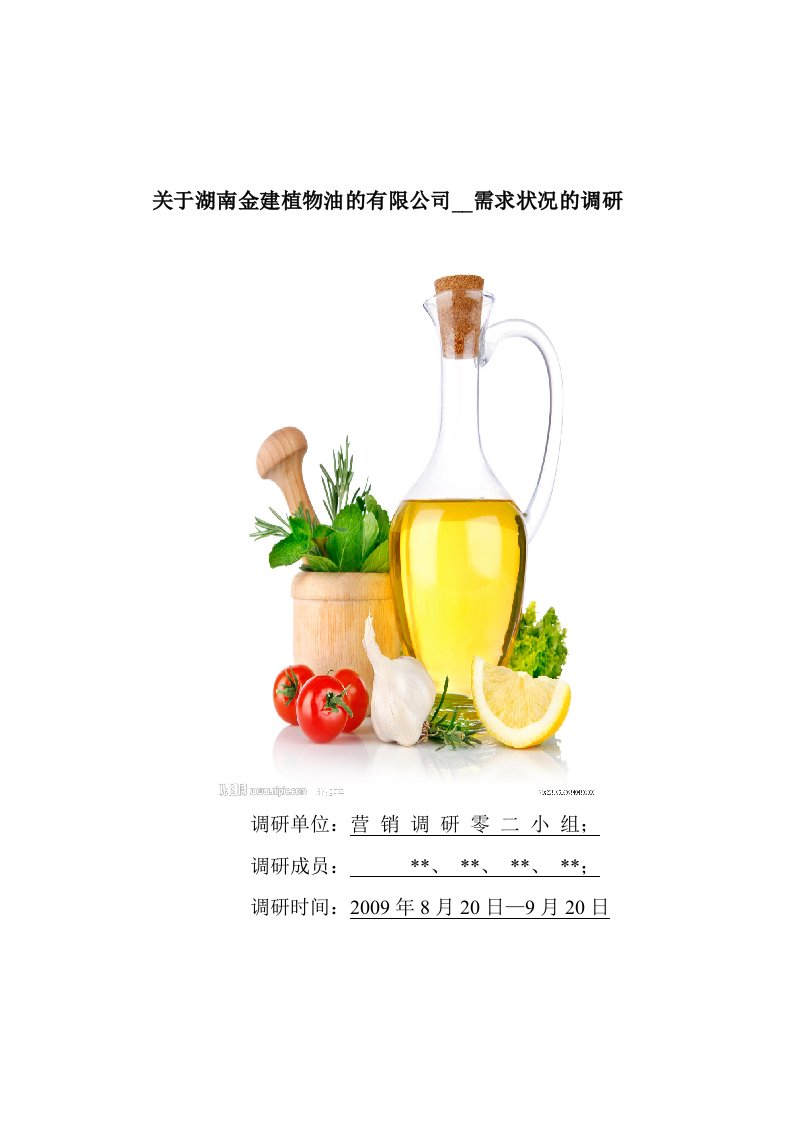 金健食用油调查方案