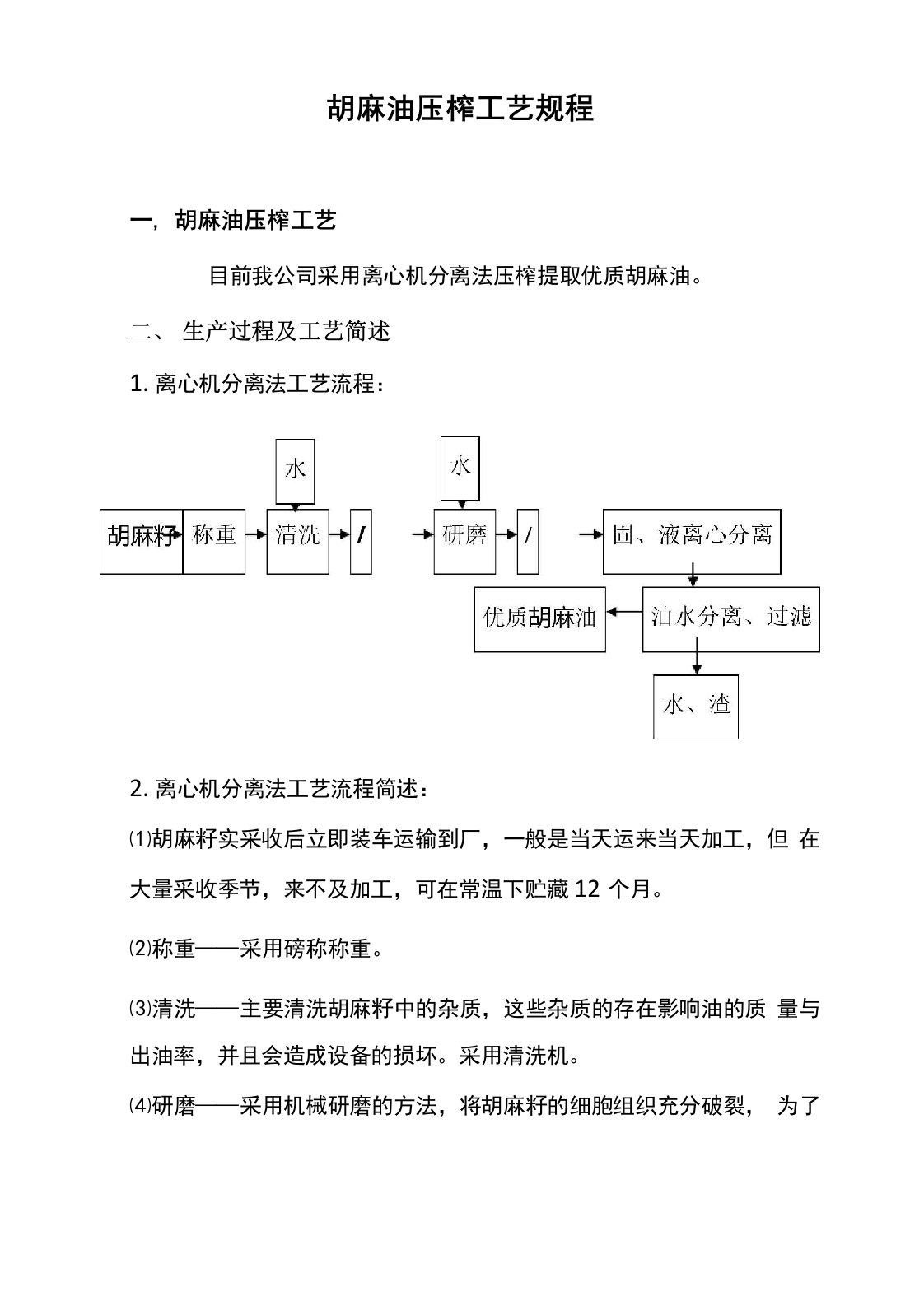 胡麻油压榨工艺