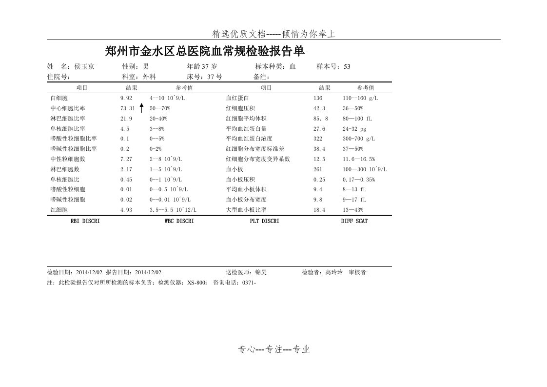 血常规-电子版(共1页)