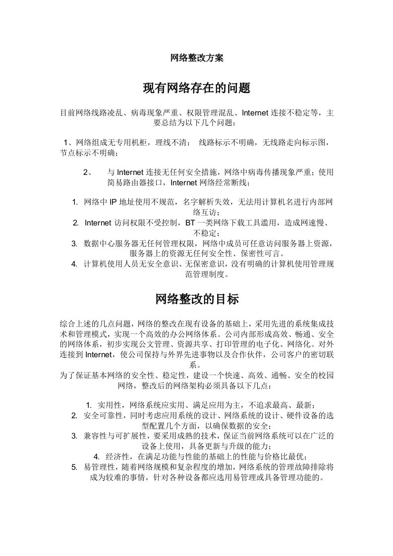 网络整改方案