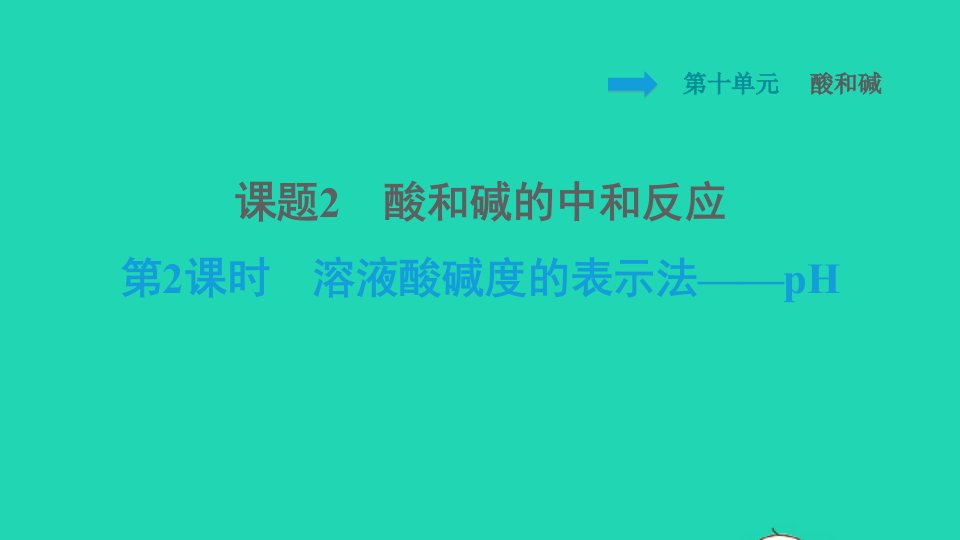 安徽专版2022九年级化学下册第10单元酸和碱课题2酸和碱的中和反应第2课时溶液酸碱度的表示法__pH课件新版新人教版