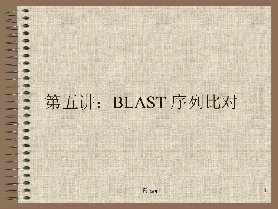 生物信息学：第五讲BLAST序列比对课件