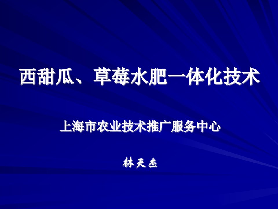 西甜瓜、草莓水肥一体化技术