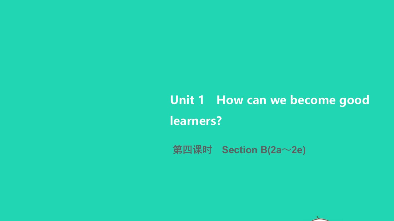 2022年九年级英语全册Unit1Howcanwebecomegoodlearners第四课时SectionB2a_2e习题课件新版人教新目标版