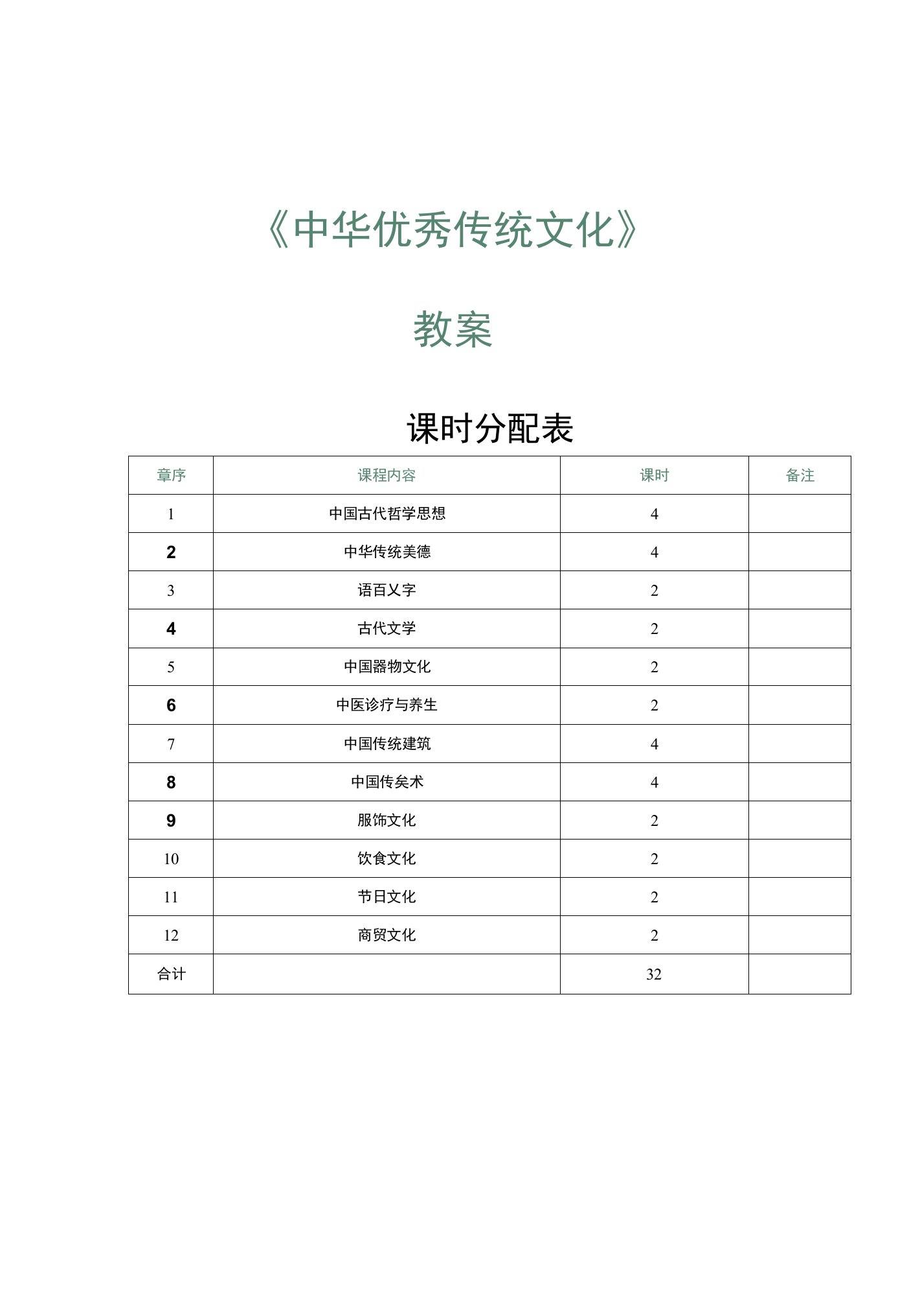 《中华优秀传统文化》教案----第1课-中国古代哲学思想：天人合一-贵和尚中