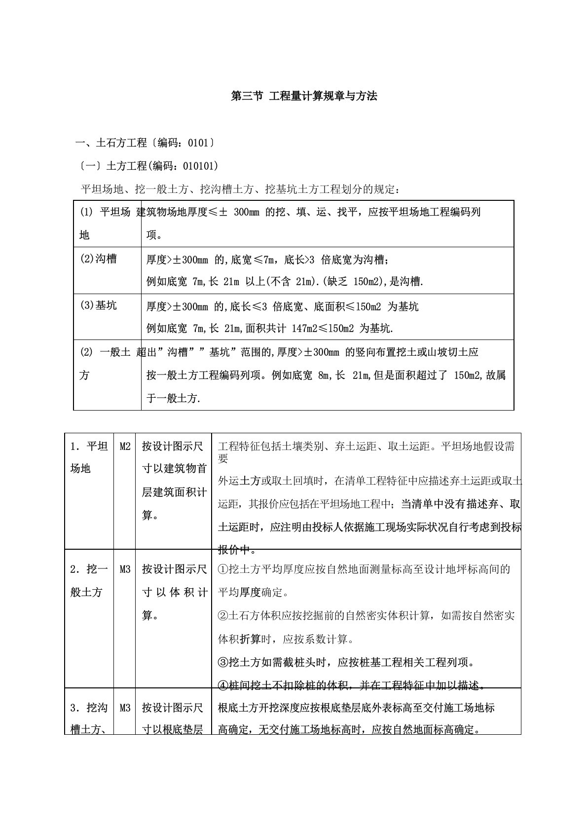 造价工程师《建设工程技术与计量》讲义—第五章工程计量-第三节工程量计算规则与方法