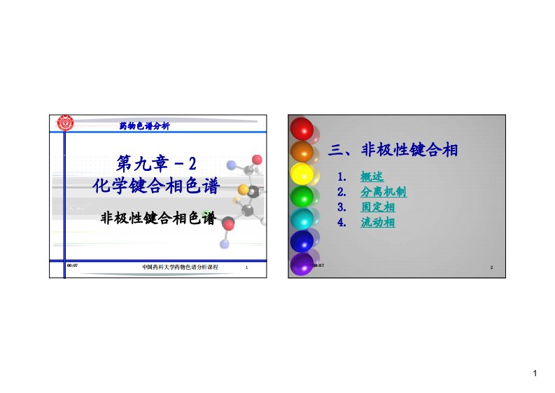 中国药科大学《药物色谱分析》课件-9-2-化学键合相色法-非极性键合相