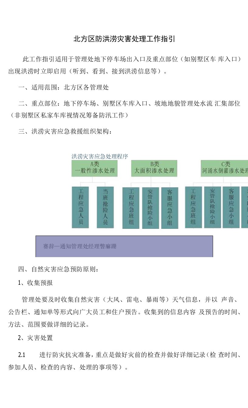 北方区防洪涝灾害处理工作指引