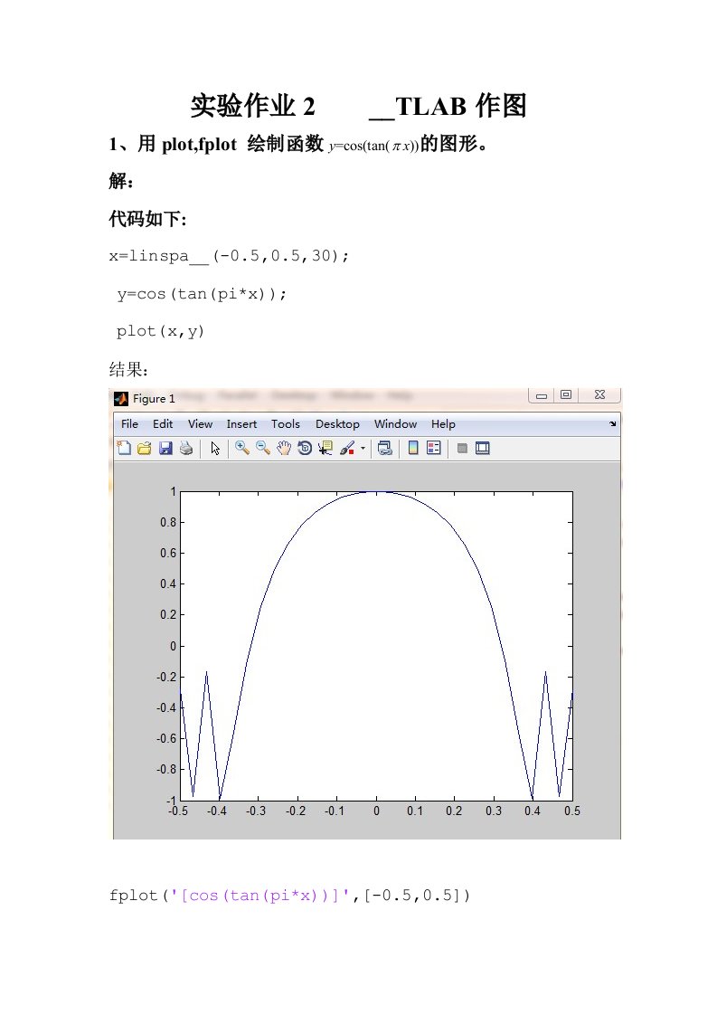 实验作业2MATLAB作图