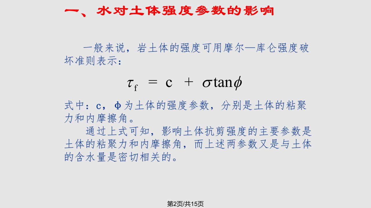 水对边坡稳定性影响