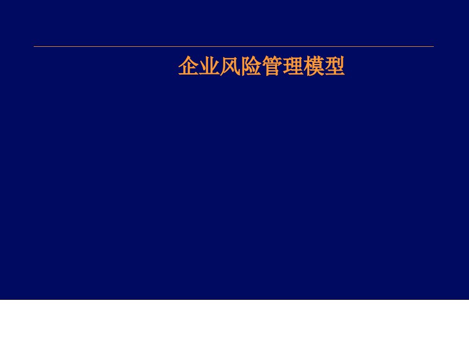 企业风险管理模型