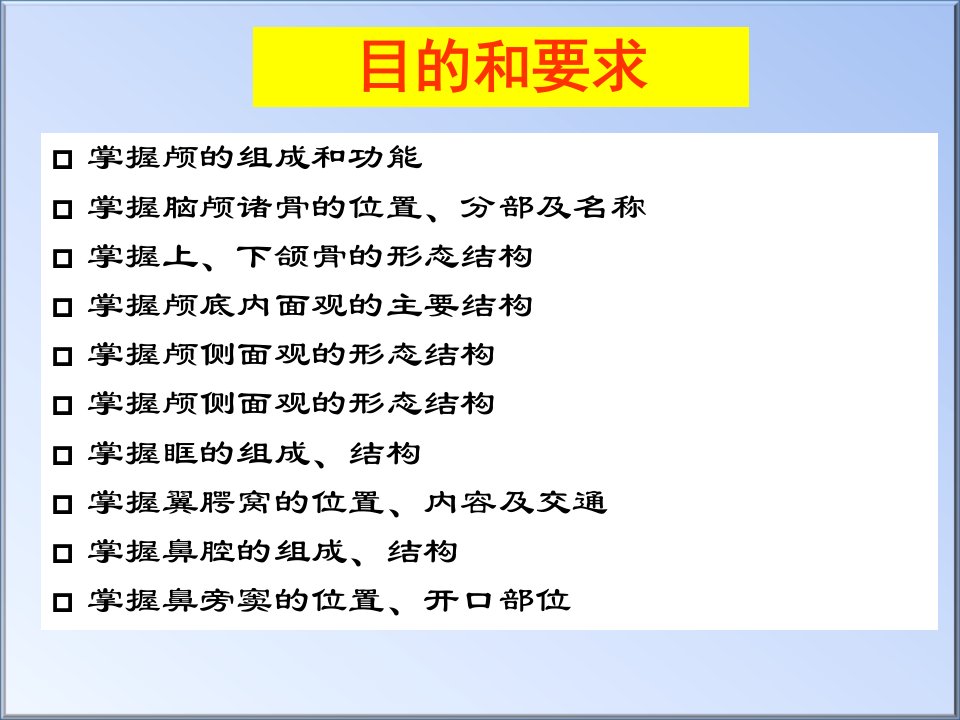 颅的前面和侧面观