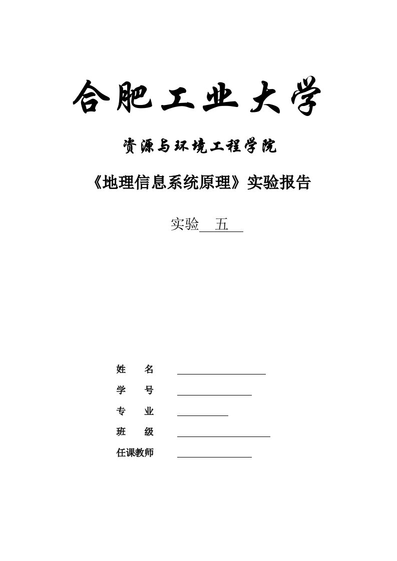 《地理信息系统原理》实验报告