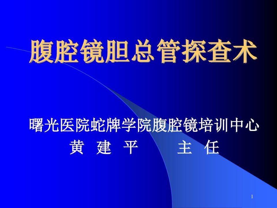 腹腔镜胆总管探查术PPT参考幻灯片