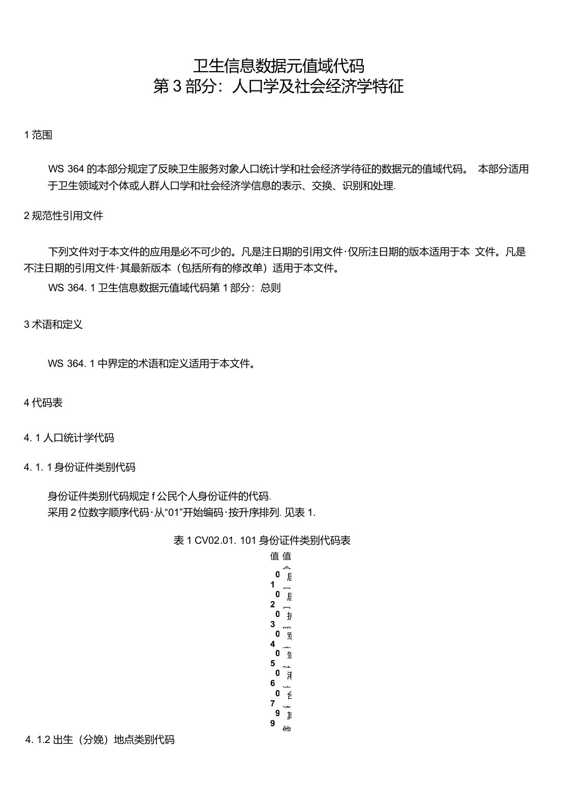 卫生信息数据元值域代码第3部分：人口学及社会经济学特征