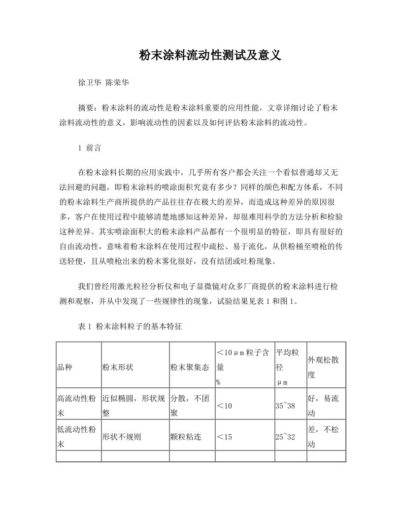 wbcAAA粉末涂料流动性的真实含义