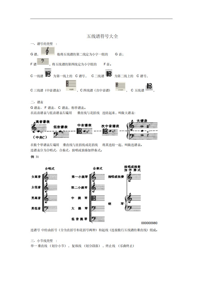 五线谱符号大全