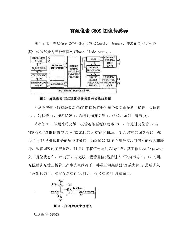 iynAAA有源像素CMOS图像传感器