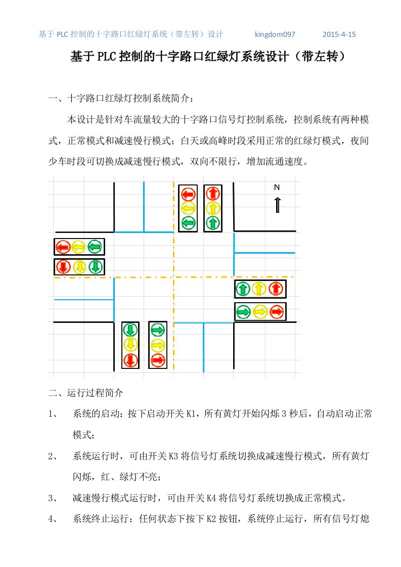 基于PLC控制的十字路口红绿灯信号系统(带左转)设计