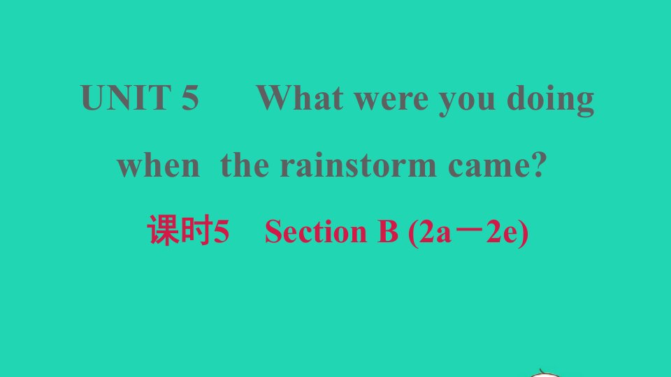 河南专版2022春八年级英语下册Unit5Whatwereyoudoingwhentherainstormcame课时5SectionB2a－2e课件新版人教新目标版