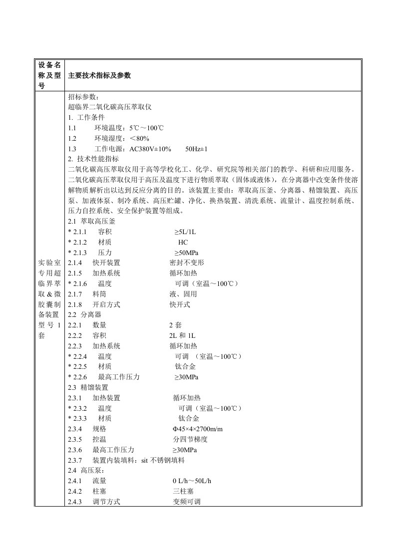 设备名称及型号